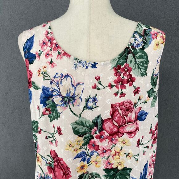 Vtg 80s 90s NOS Brights Creek Cottage Garden Midi Dress Romantic Boho 14? Floral - Picture 6 of 16